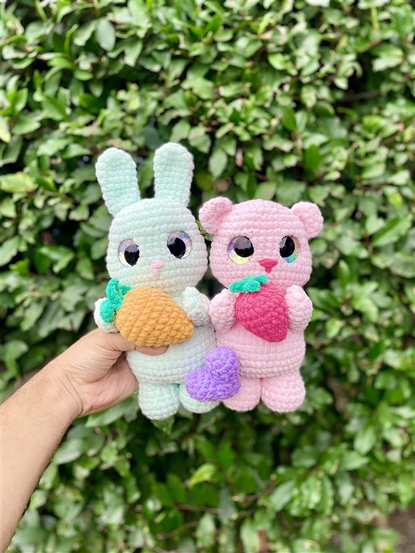 Love Buddies Crochet Pattern PDF – Bear & Bunny Amigurumi Plush