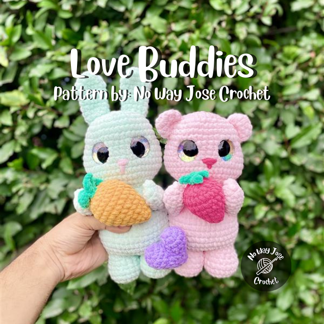 Love Buddies Crochet Pattern PDF – Bear & Bunny Amigurumi Plush