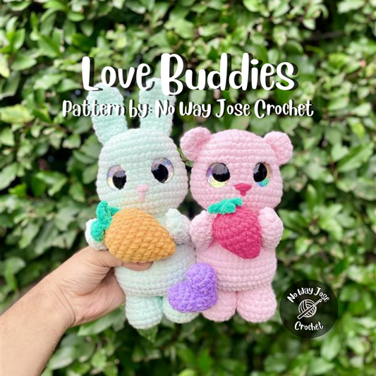 Love Buddies Crochet Pattern PDF – Bear & Bunny Amigurumi Plush