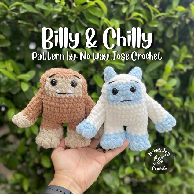Crochet Pattern – Billy the Sasquatch & Chilly the Yeti (PDF Download)